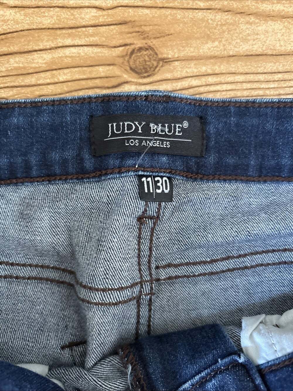 Judy Blue JB82424DK Skinny Fit Jeans Size 11/30 High Rise Side Slit Raw Hem - Picture 6 of 10